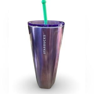 Starbucks Metallic Prism Purple Stainless Steel Cold Cup 24oz Venti